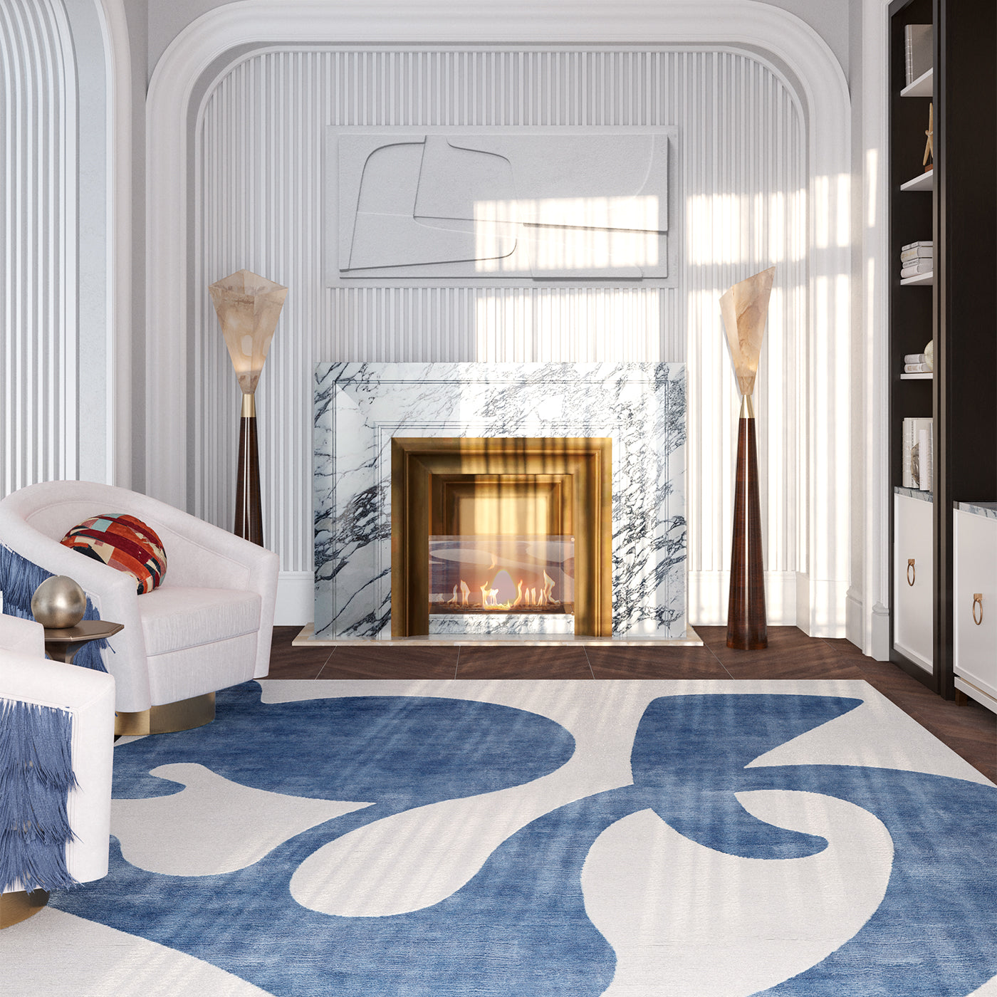 Barcelona Royal Blue Rug Ambiance Collection - Alternative view 4