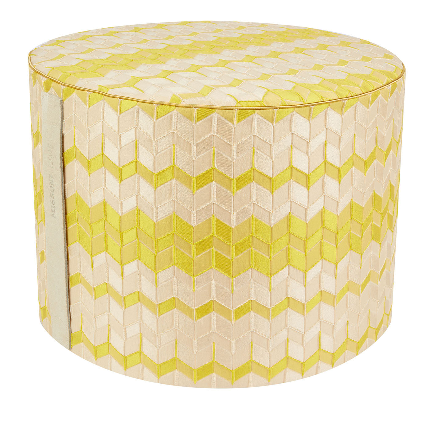 Tread Yellow Cylinder Pouf - Main view