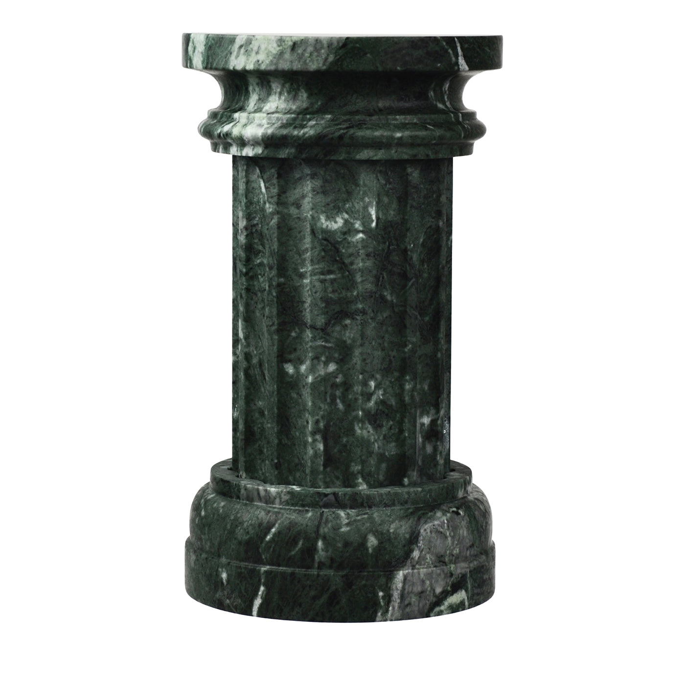 POR TAN TE Säulenvase aus satiniertem grünem Guatemala-Marmor - Hauptansicht