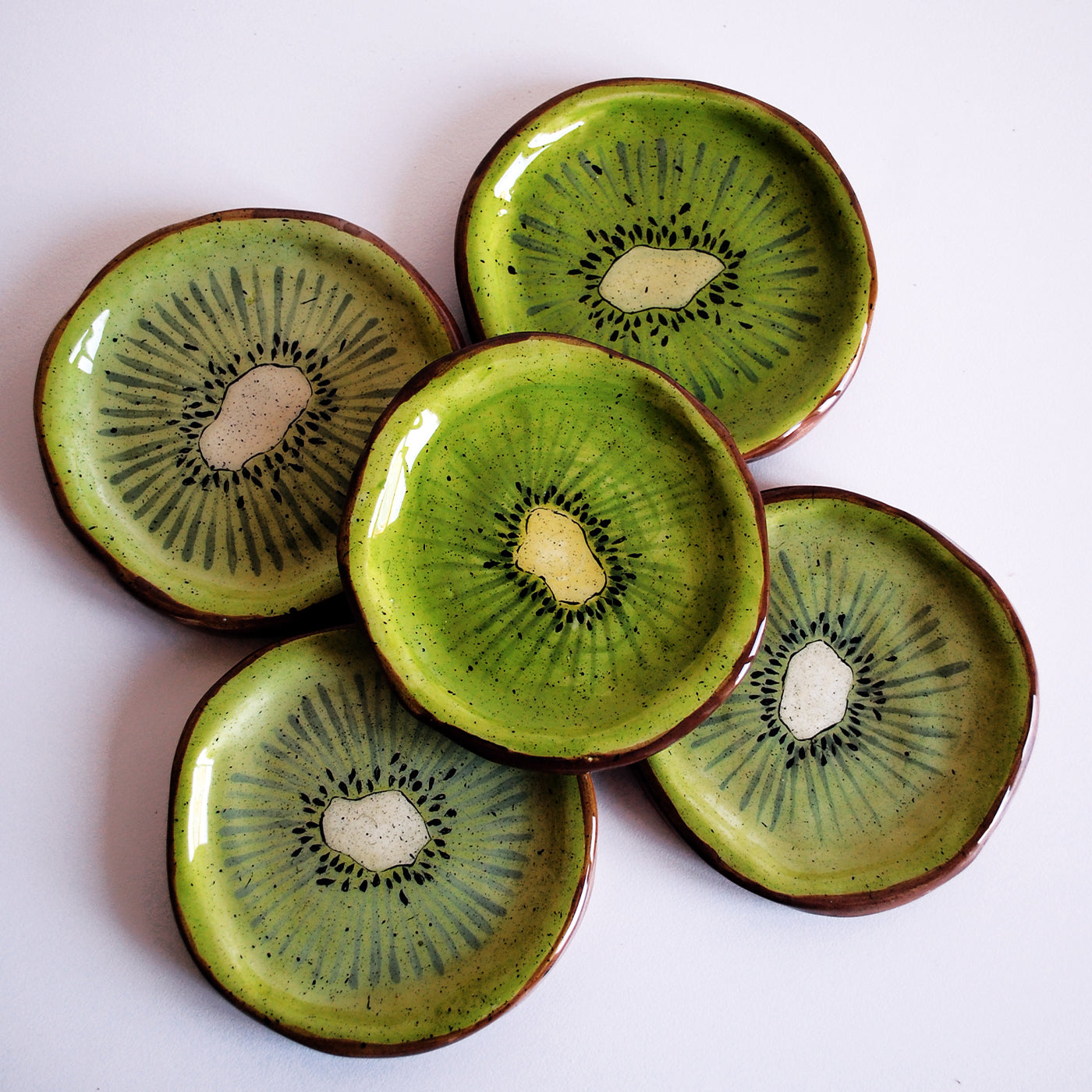 Set of 4 Green Kiwi Plate 10 cm  - Alternative view 3