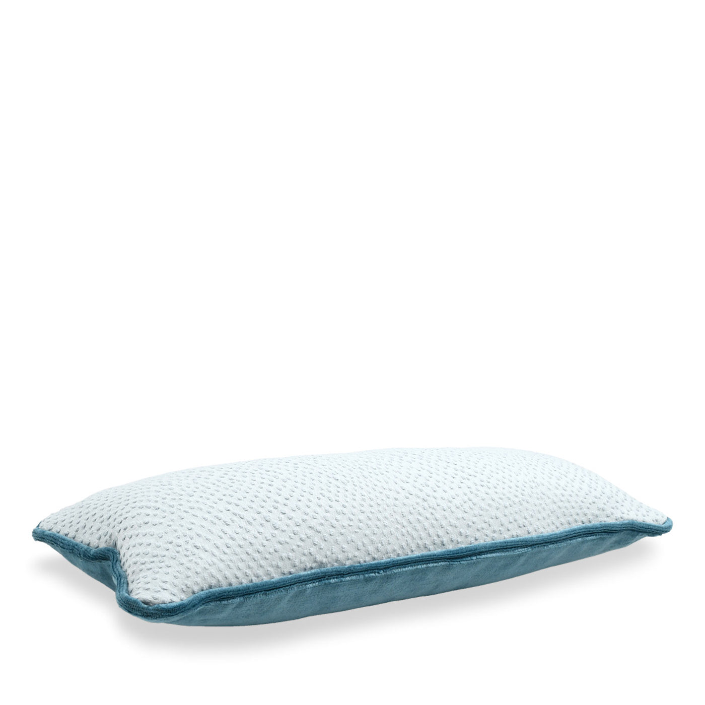 Light Blue Longue Cushion in Jacquard Fabric and Linen Velvet - Alternative view 2