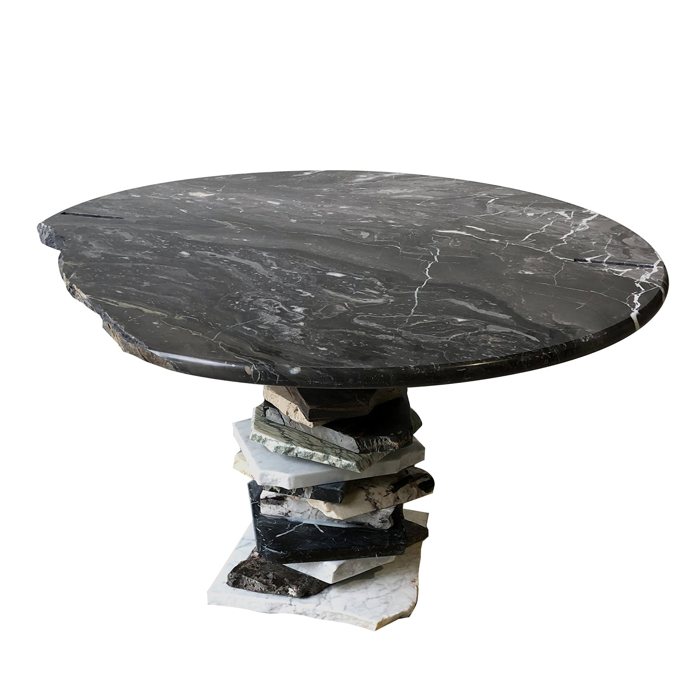 Grigio Orobico marble Large Side Table - Main view
