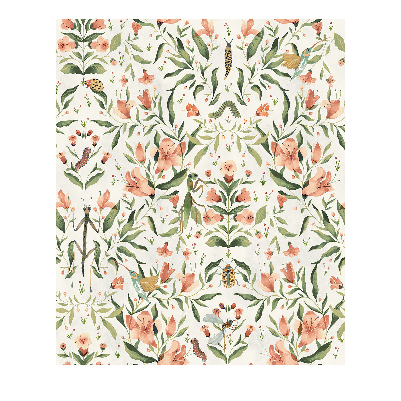Flora Floral-White Meriggio Wallpaper - Main view