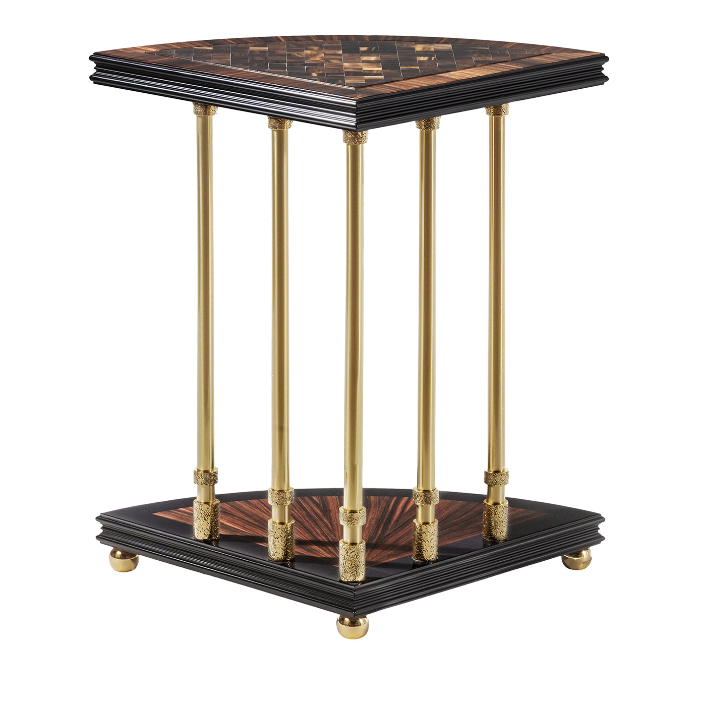 Five Columns Brown Wood Side Table - Main view