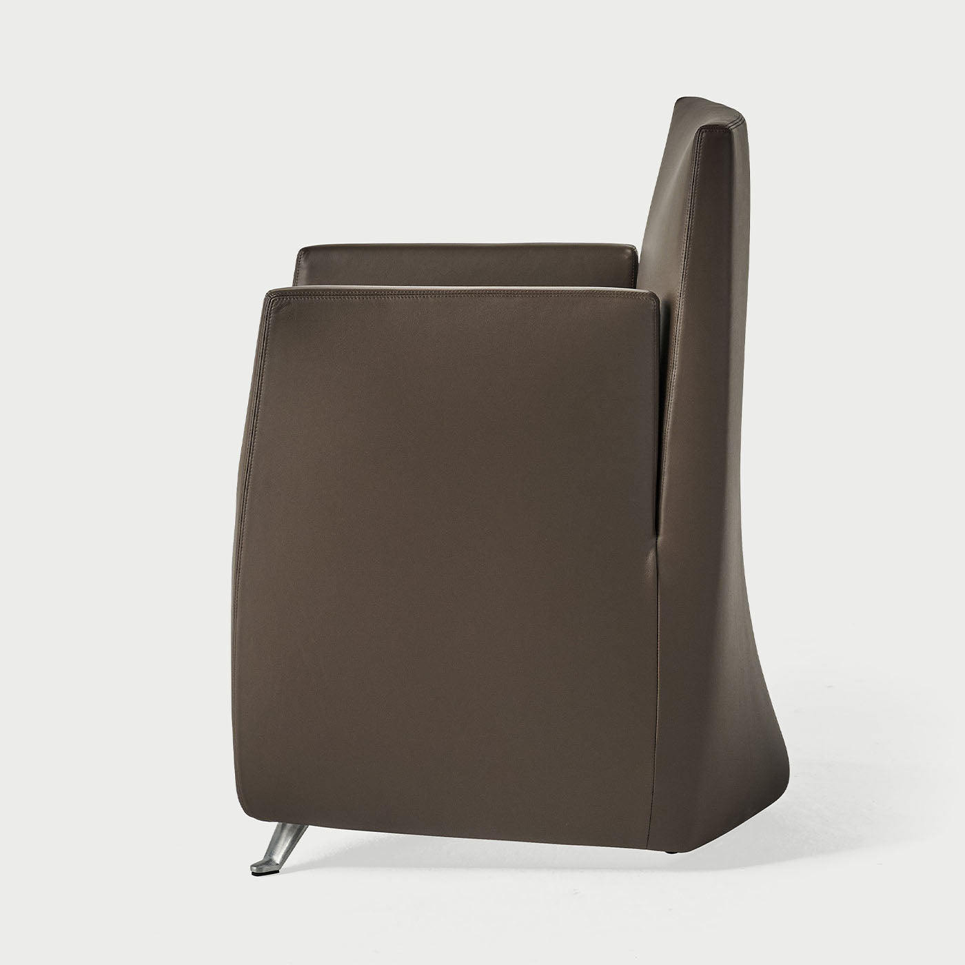 Caprilarge Brown Leather Armchair by Hannes Wettstein - Alternative view 4