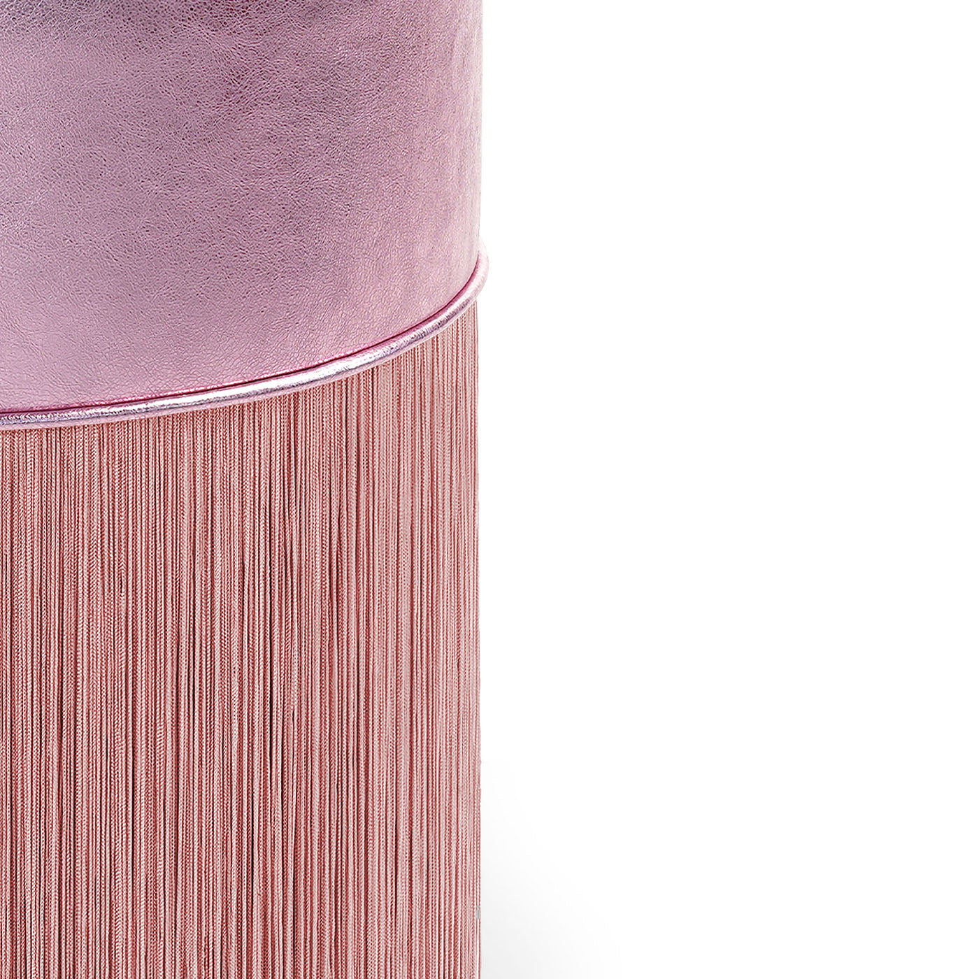 Puf de piel metalizada rosa brillante nº 2 de Lorenza Bozzoli - Vista alternativa 1
