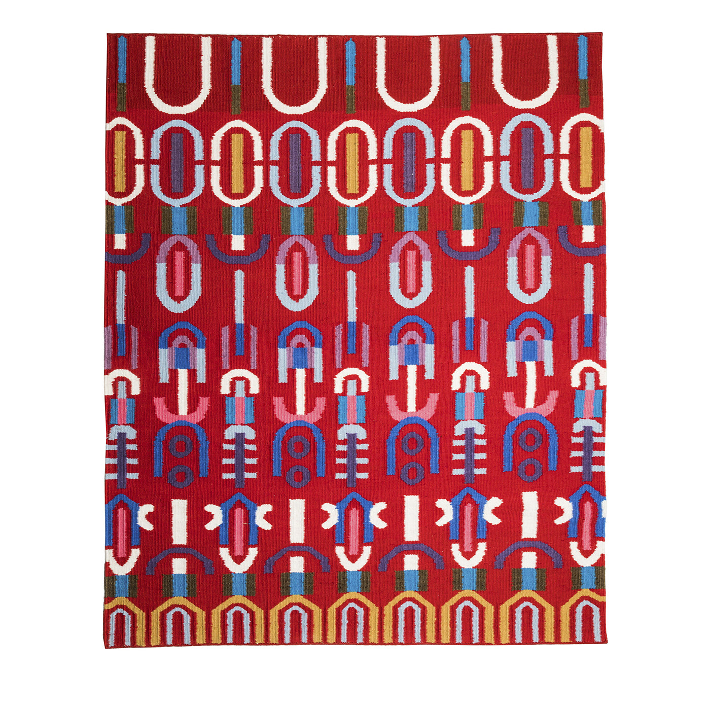 Tappeto in lana rosso Barbagia - Vista principale