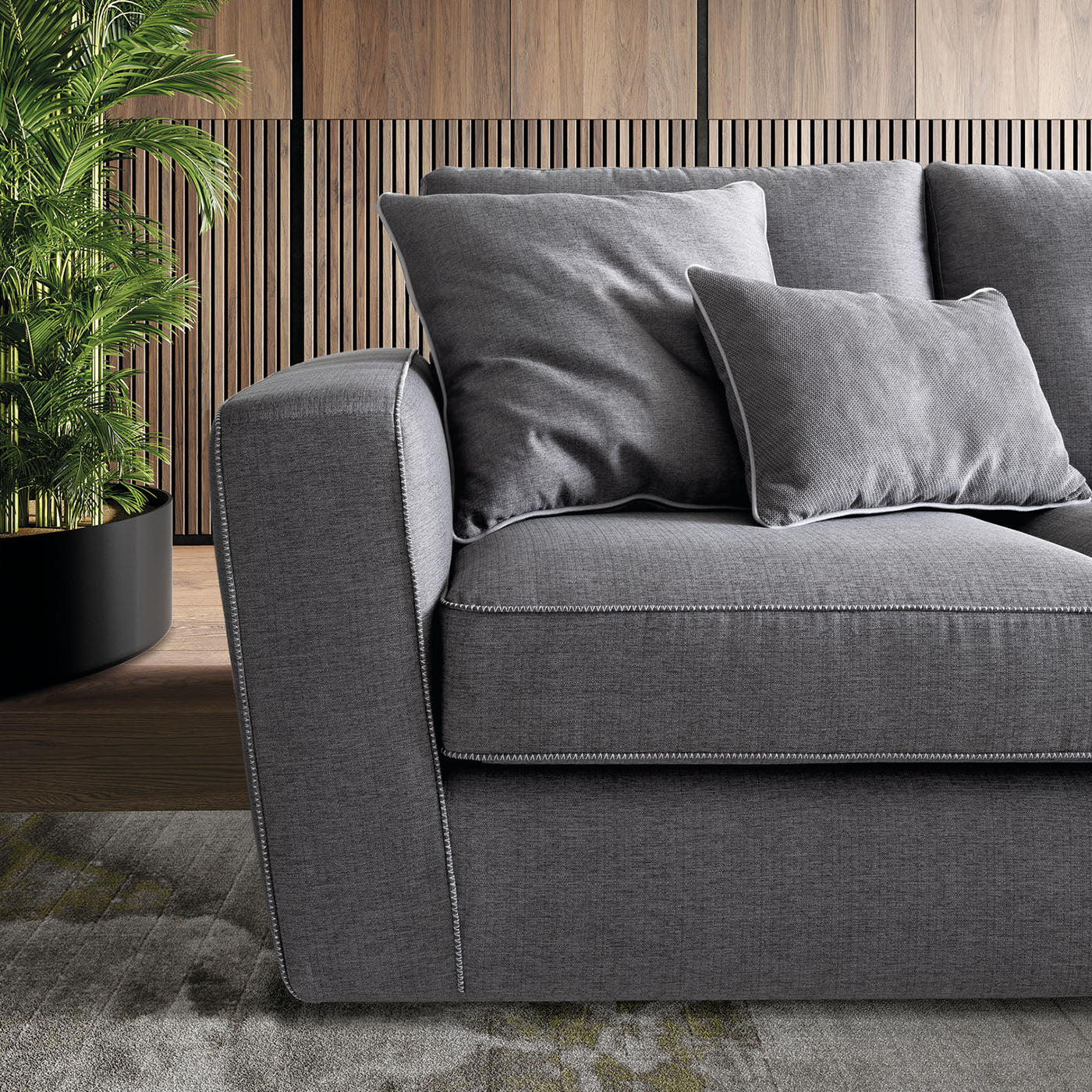 Merope Angular Gray Sofa - Alternative view 2