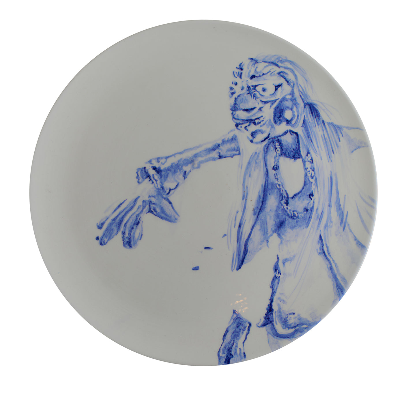 Tricky Home Jose Keramikteller mit blauer Bemalung - Hauptansicht