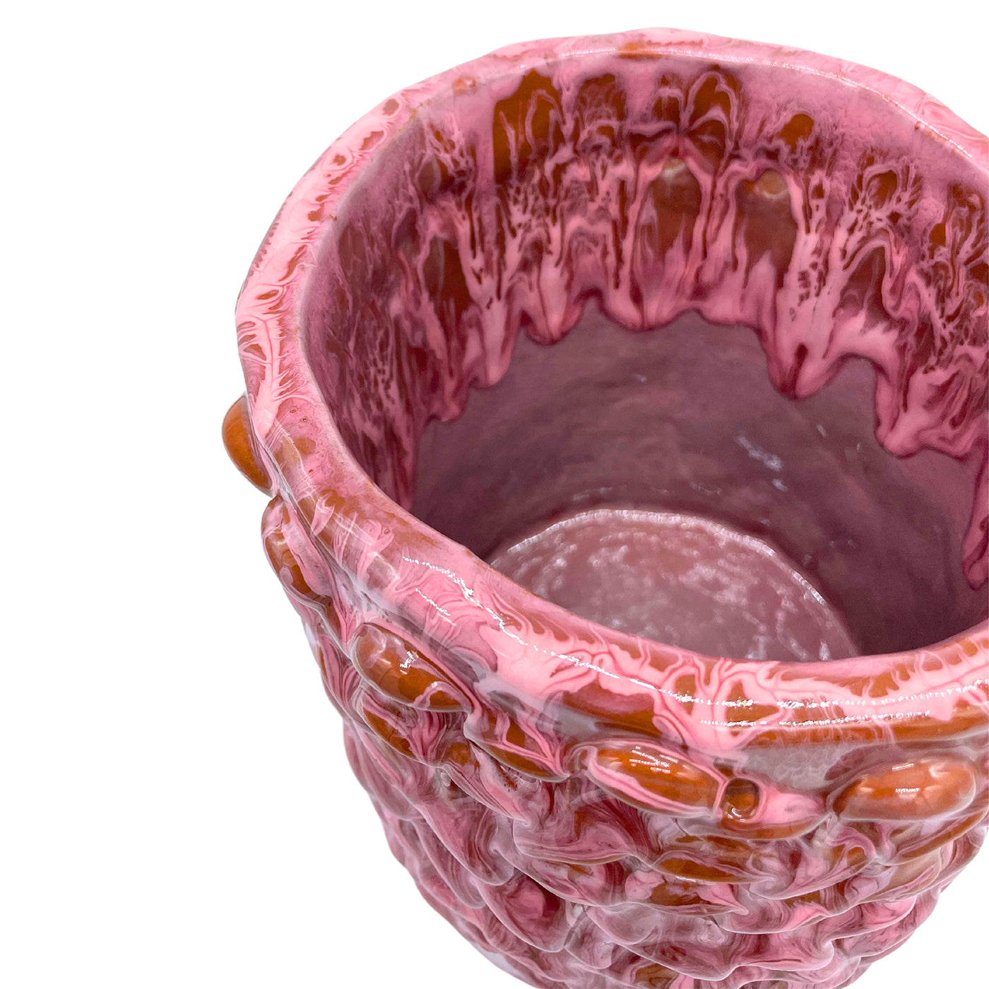 Vaso Medio in Ceramica Onda Rosa Nebbia e Cristallo - Vista alternativa 2