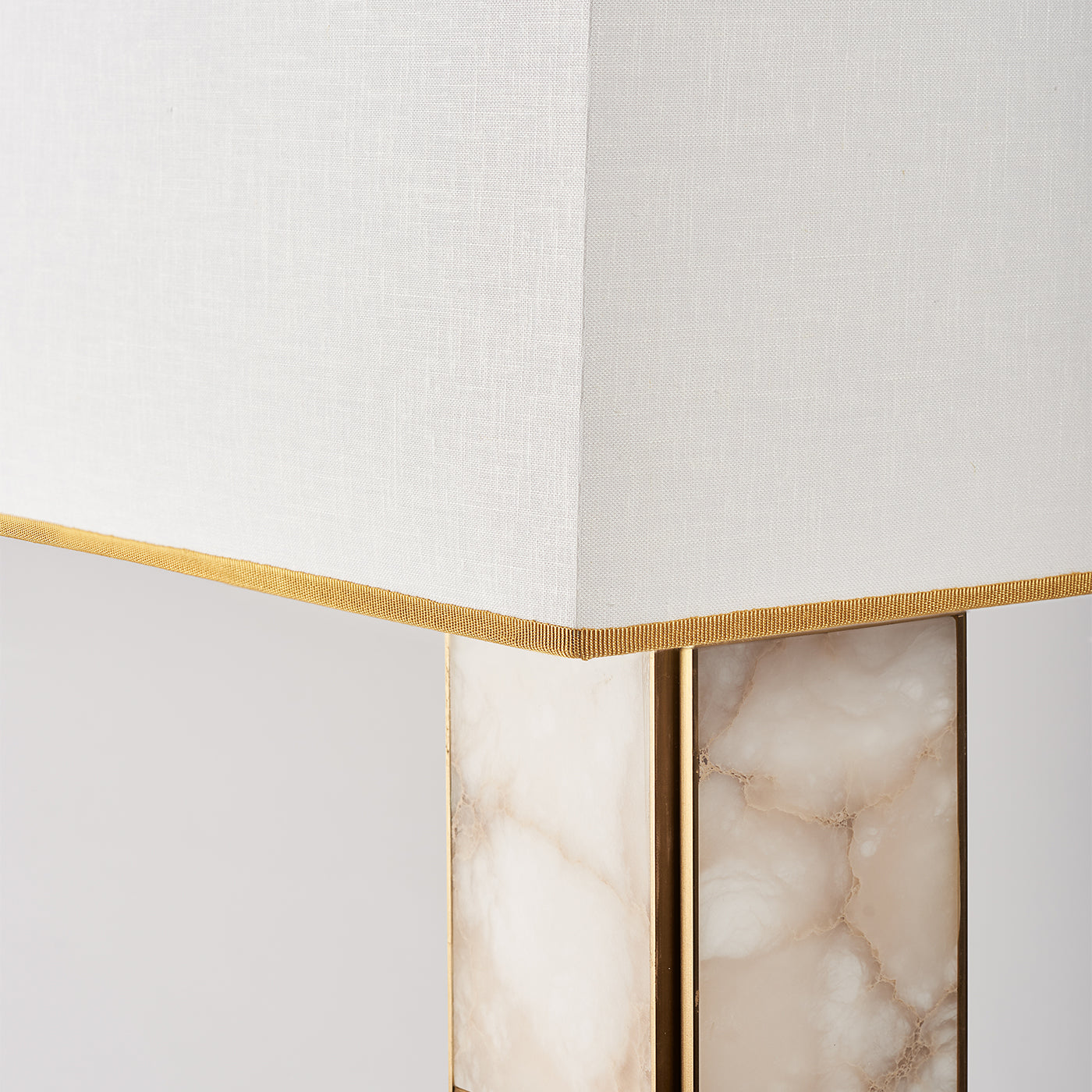 "Mole" Table Lamp in Satin Brass and Alabaster - Alternative view 1