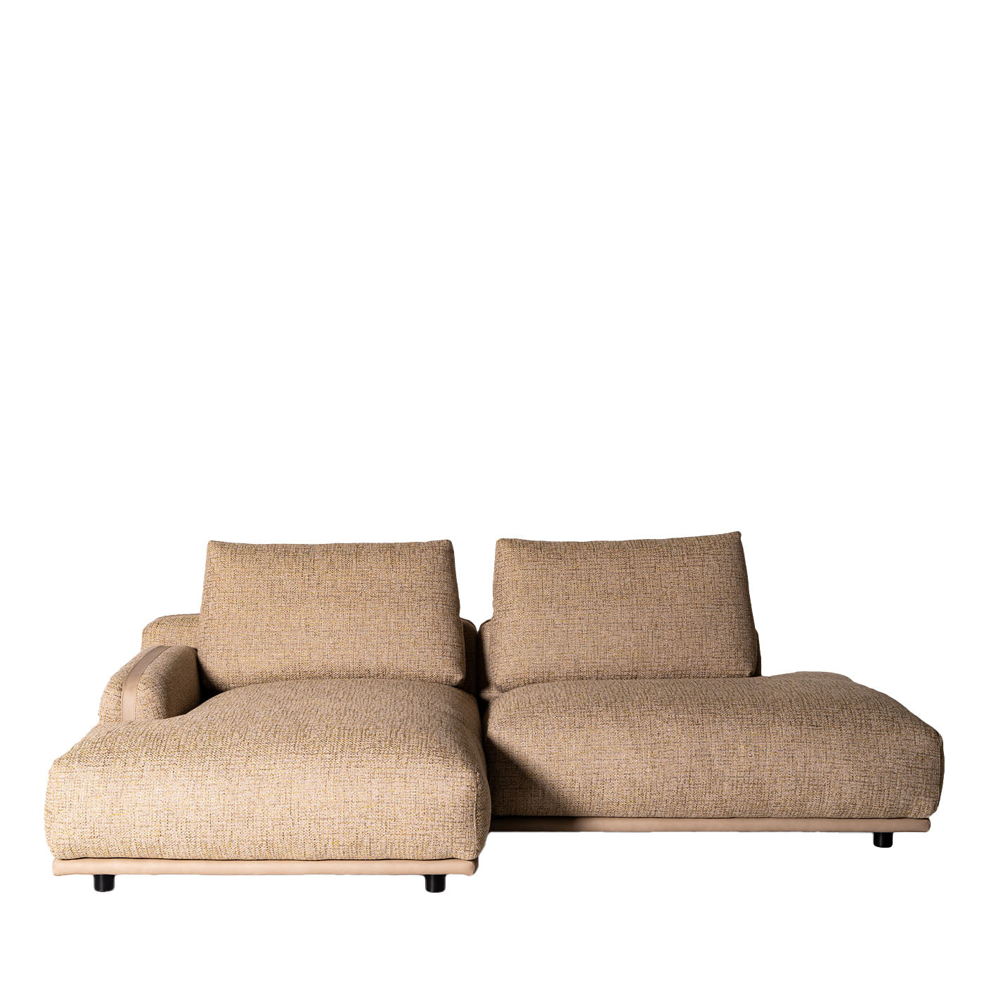 Paloma Beige Fabric Sofa with Chaise Longue and Free Side - Main view