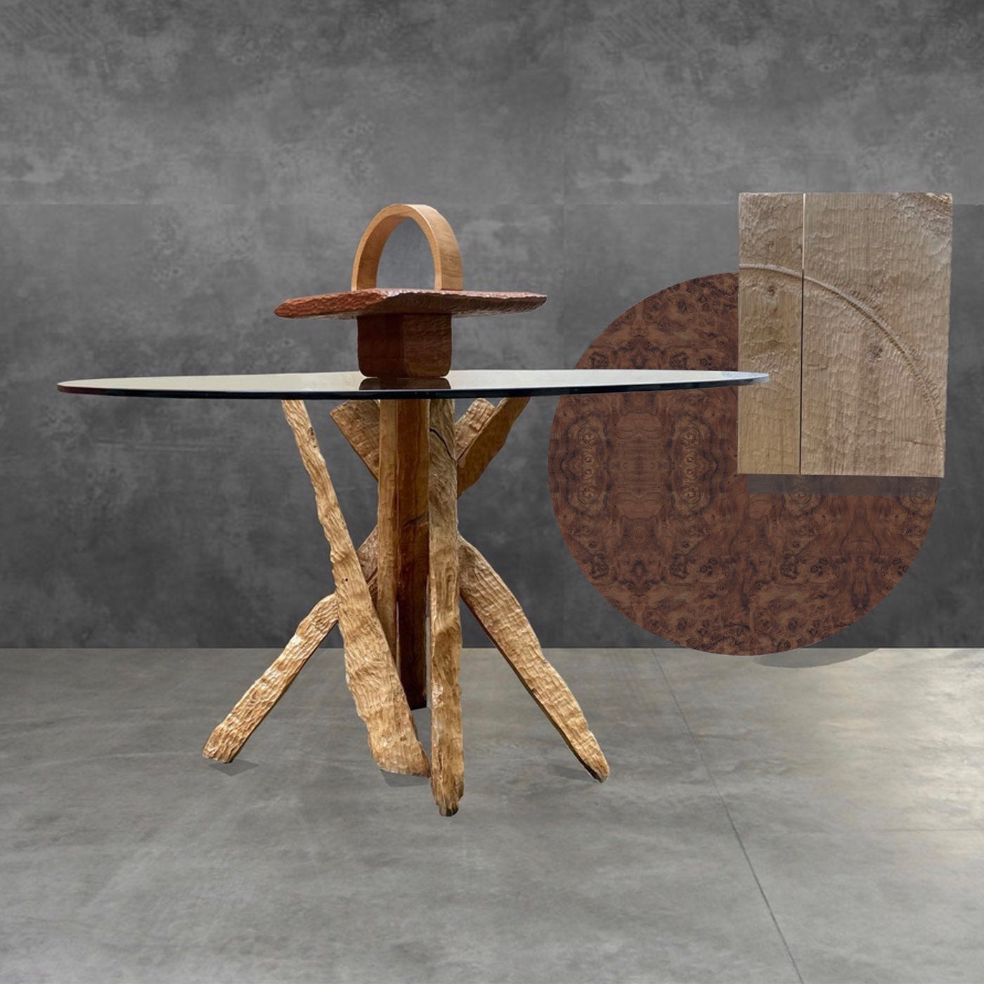 Luna Radica di Noce Asymmetrical Sideboard by Pietro Meccani - Alternative view 4