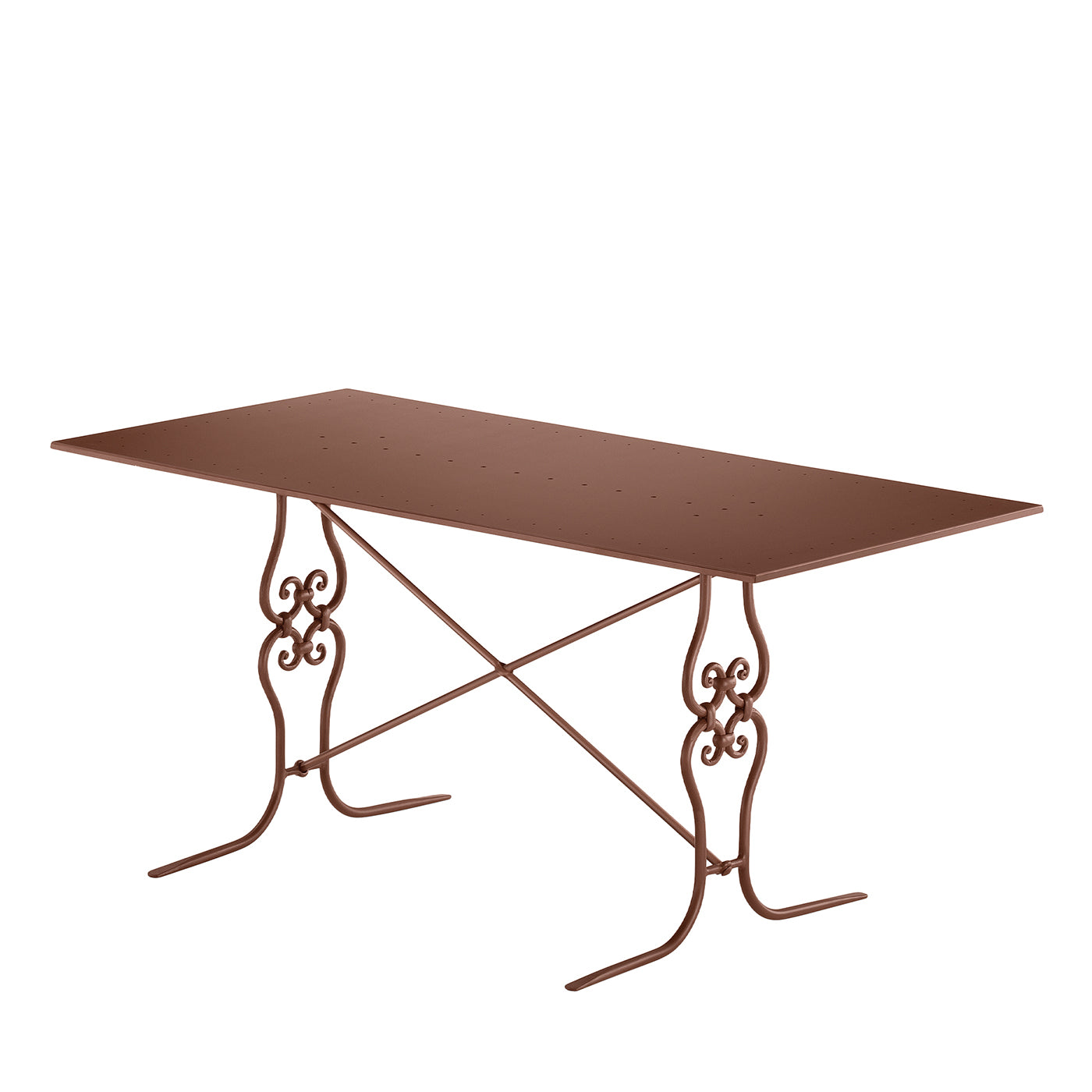 Ramorama Table rectangulaire en fer forgé marron clair - Vue principale