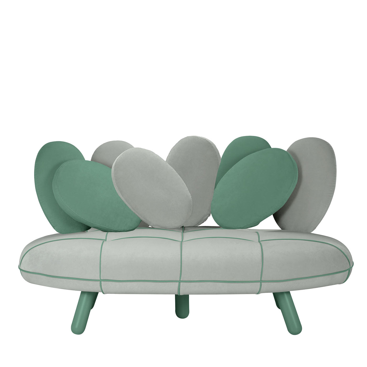 Jelly Grünes und graues 2-Sitzer-Sofa von Simone Micheli - Hauptansicht