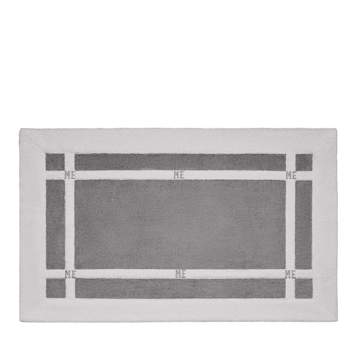 Alfombra de baño Pompidou estilo geométrico blanco y gris - Vista principal