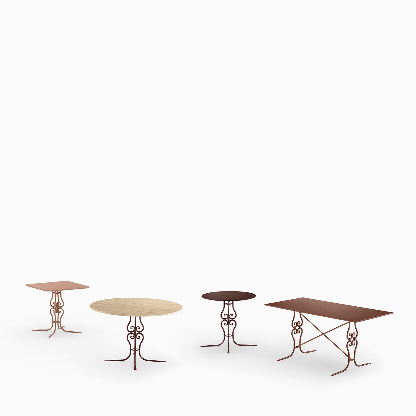 Ramorama Wrought Iron Square Light-Brown Table - Alternative view 2