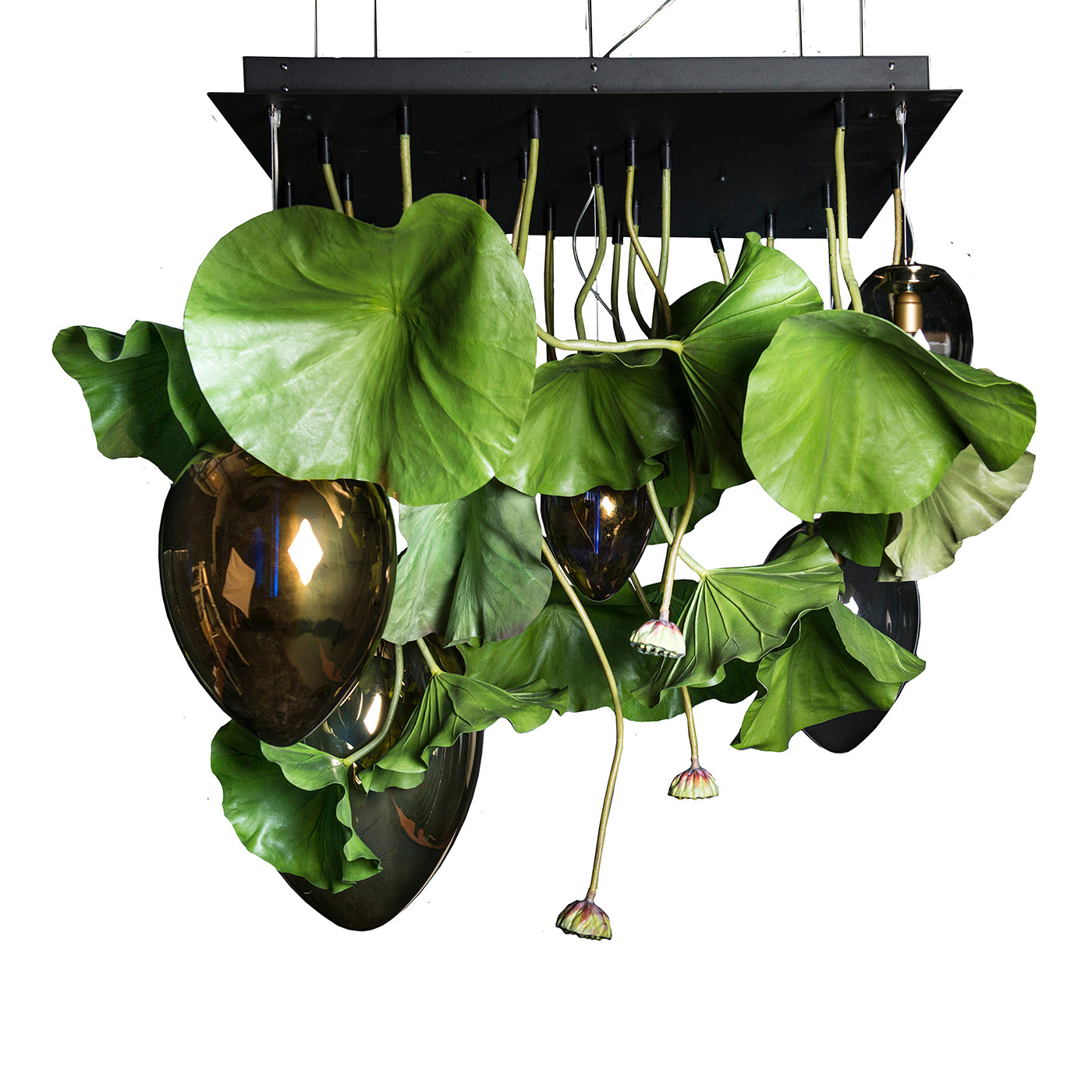 Flower Power Lotus and Crystal Egg Chandelier - Main view