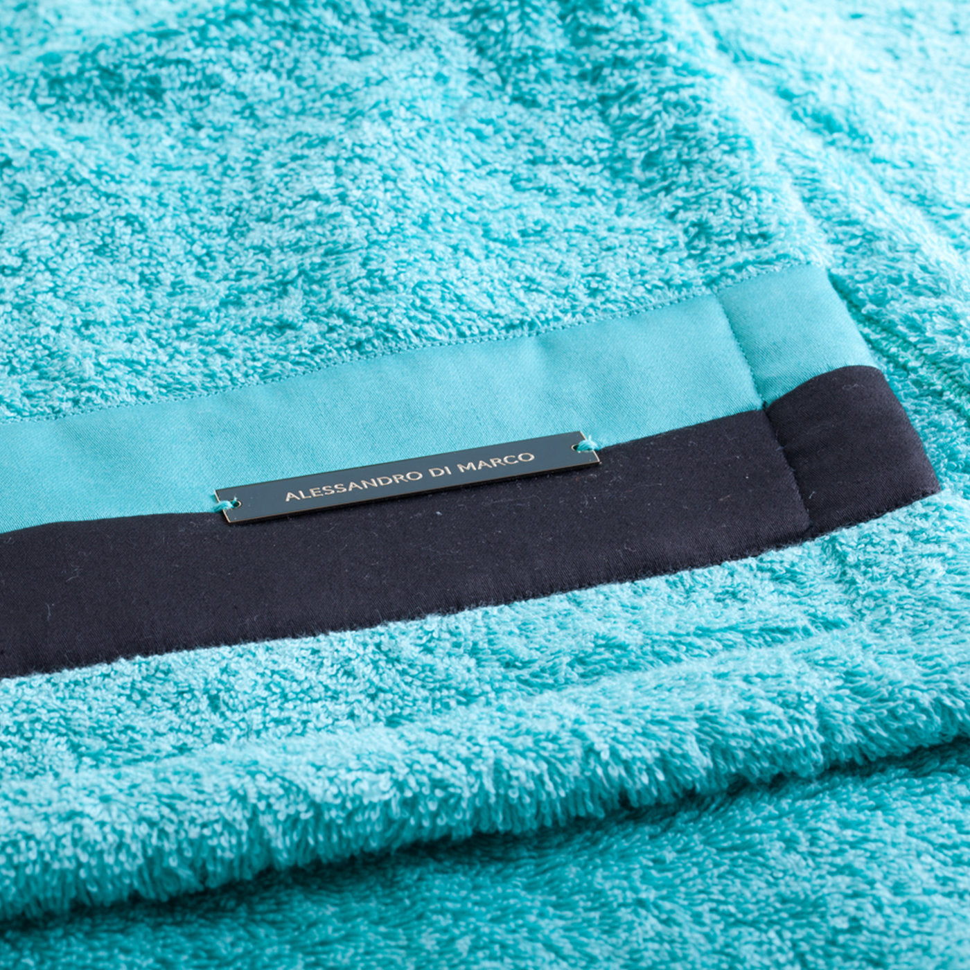 Juego de toallas de baño grandes - verde azulado y negro - Vista alternativa 1