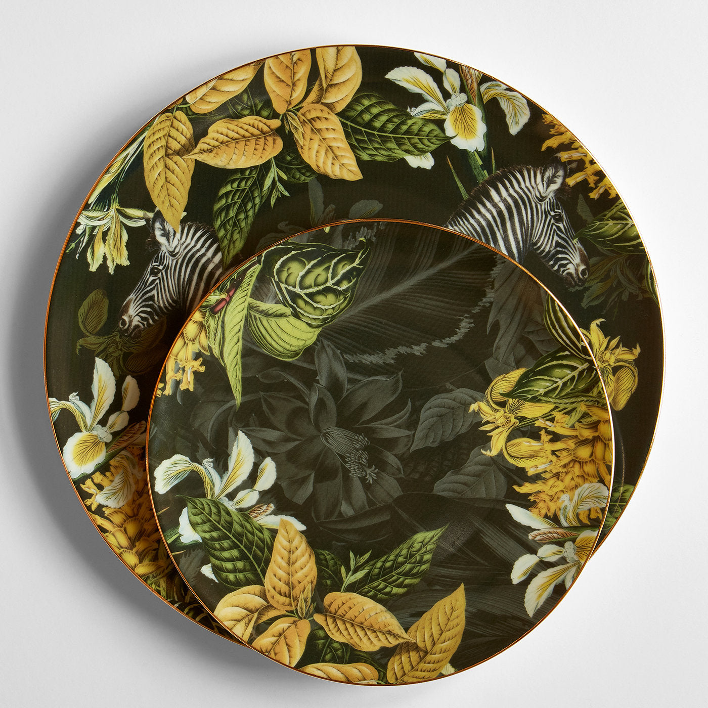 Animalia Porcelain Dinner Plate With Zebra And Yellow Flowers - Alternative view 1