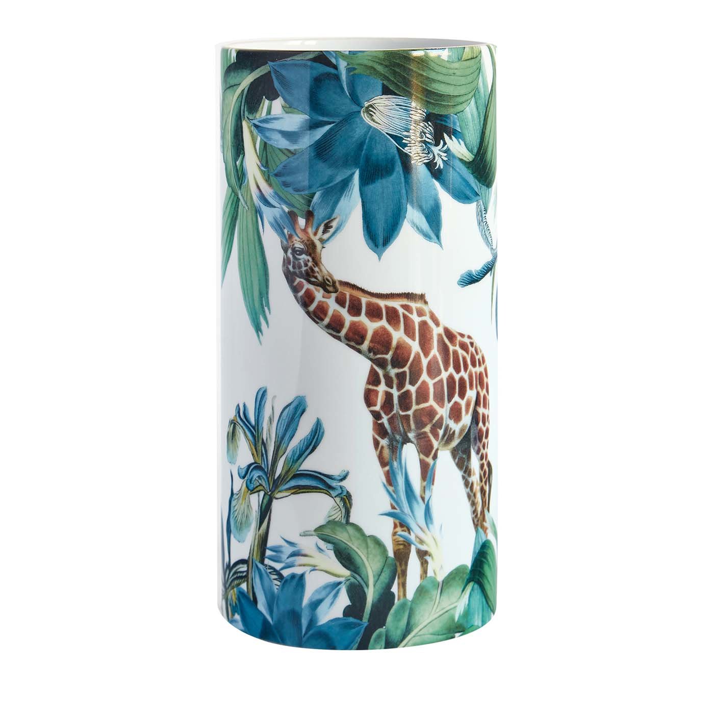 Vase cylindrique en porcelaine Animalia avec girafe - Vue principale