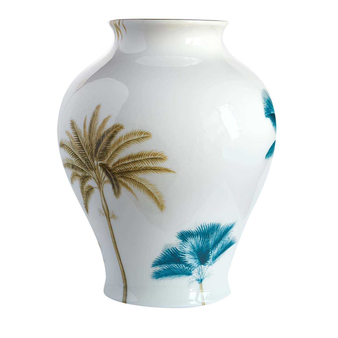Vaso in porcellana Las Palmas Amphora con palme H32Cm - Vista principale