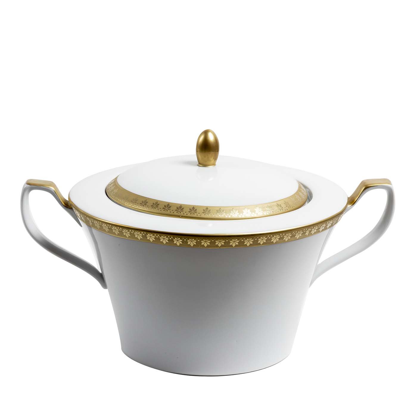 White&Gold Soup Tureen with Lid - Main view