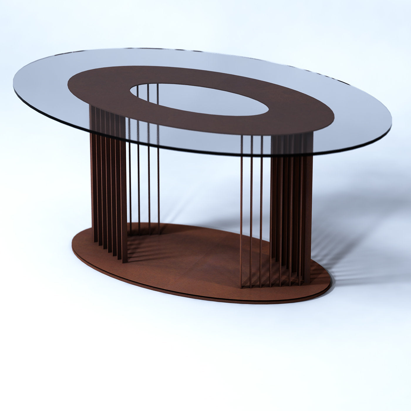 Tavolino Ovov in acciaio corten di Claudia Fanciullacci - Vista alternativa 1