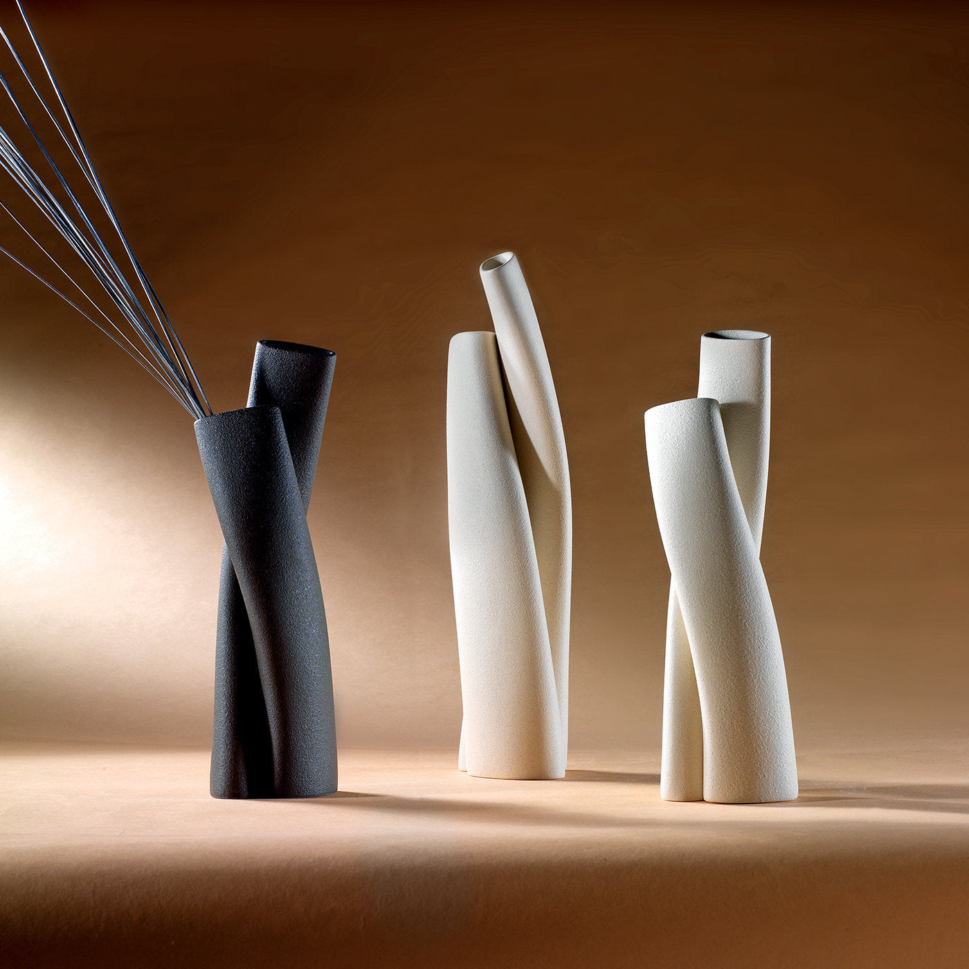 Set of 2 Couple Tall Vases by Flavio Cavalli - Alternative view 1