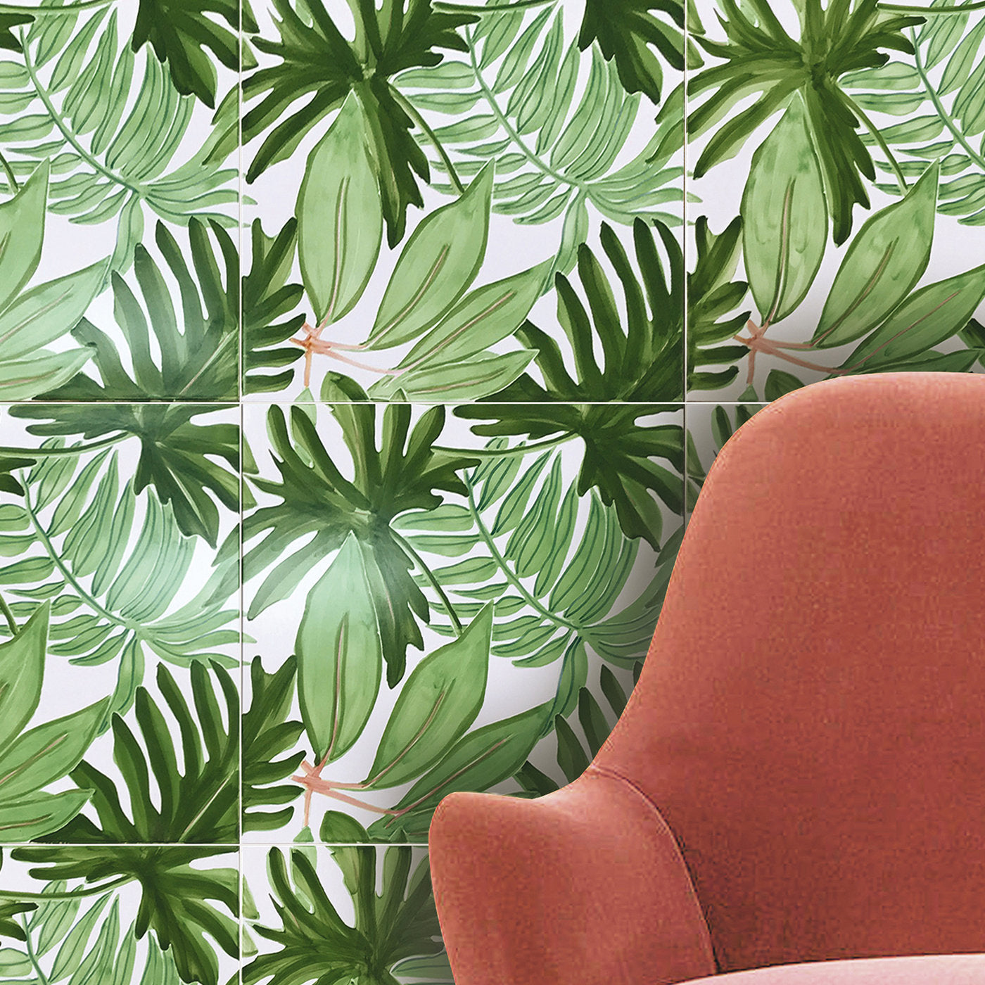 Set of 4 Tiles Verde Verticale Tropical - Alternative view 1