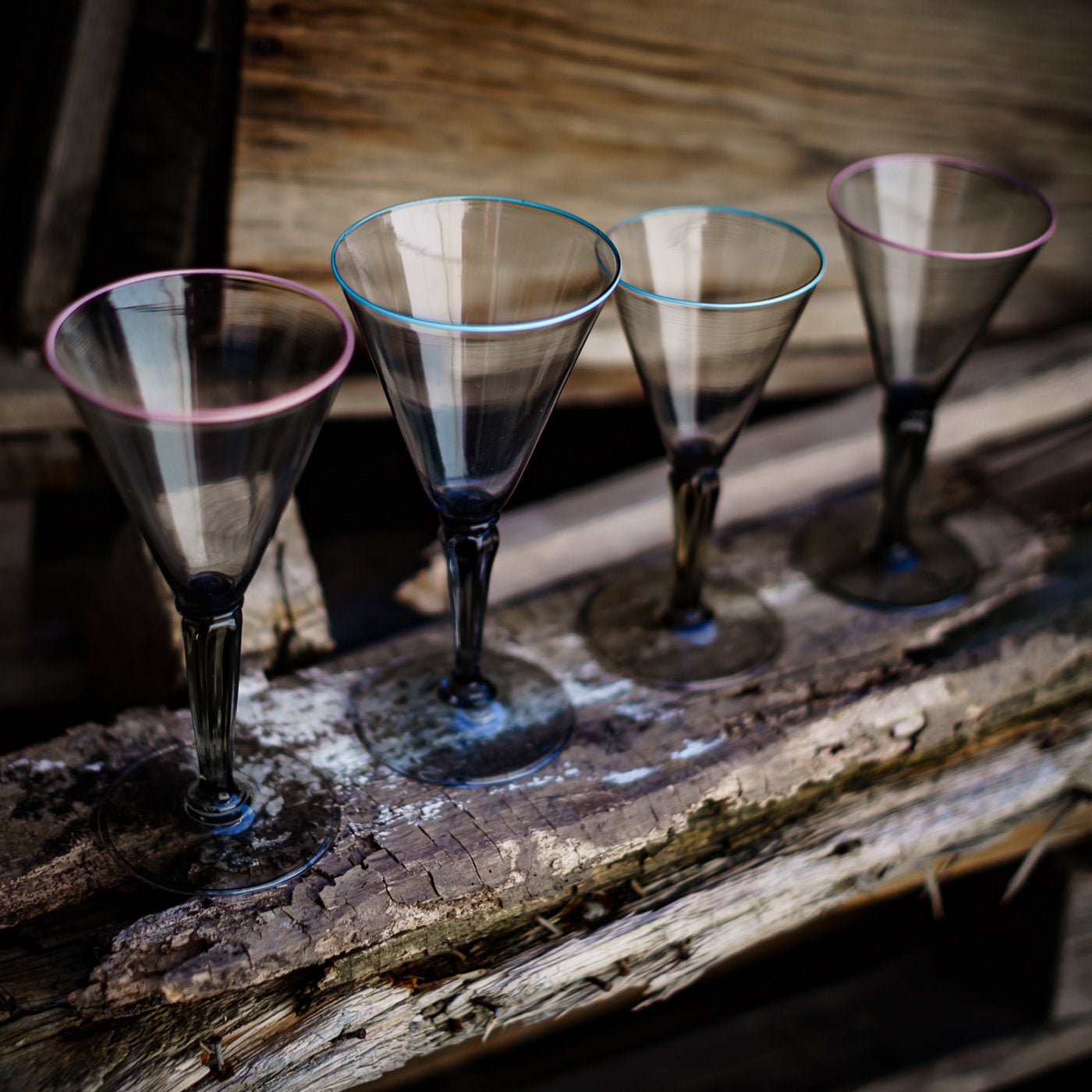Tulipano Pink Set of Murano Water and Wine Glass - Alternative view 1