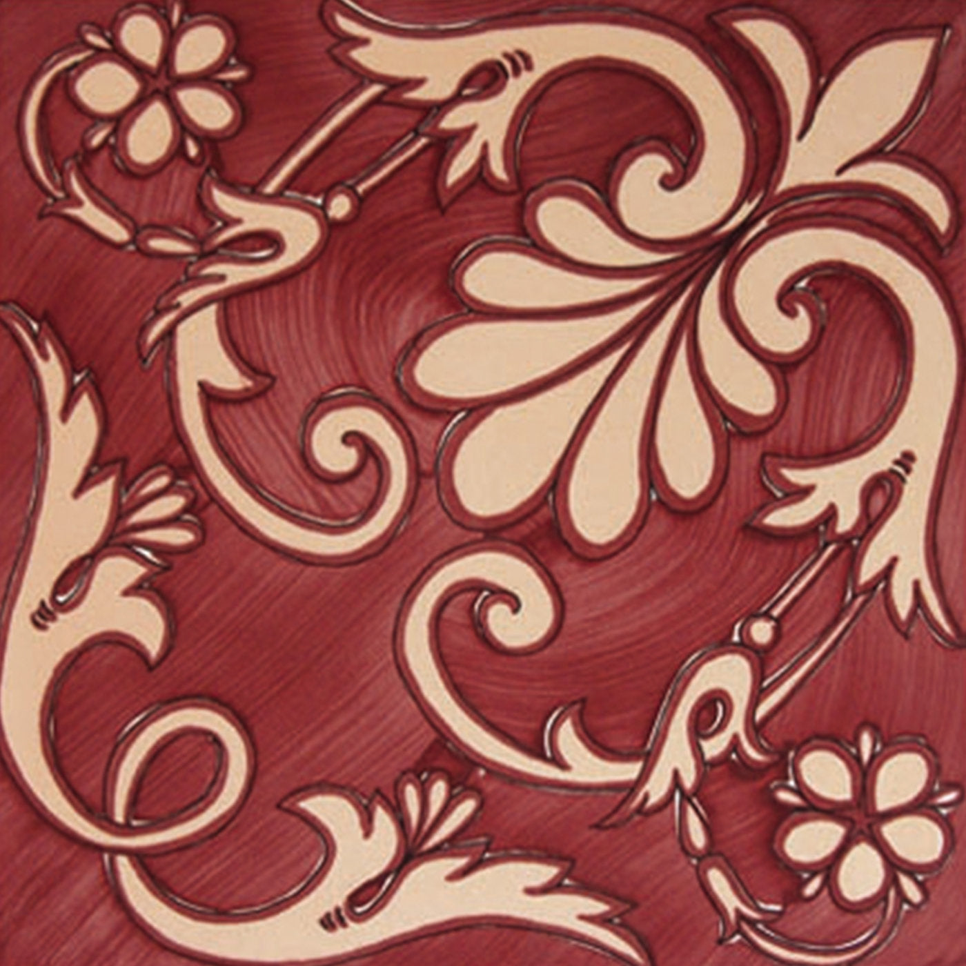 Set of 25 Ieranto Red Tiles Fiori Scuri Collection - Alternative view 1