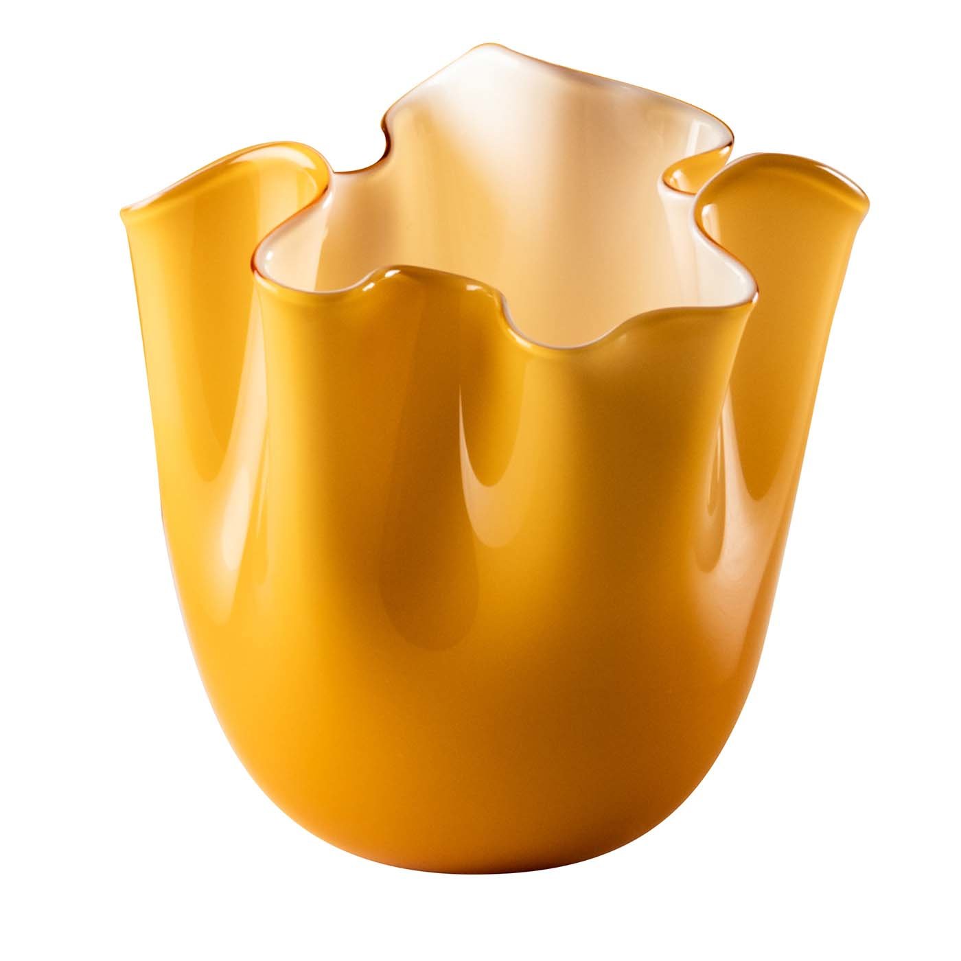 Fazzoletti Opaline Small Amber Vase di Fulvio Bianconi e Paolo Venini - Vista principale