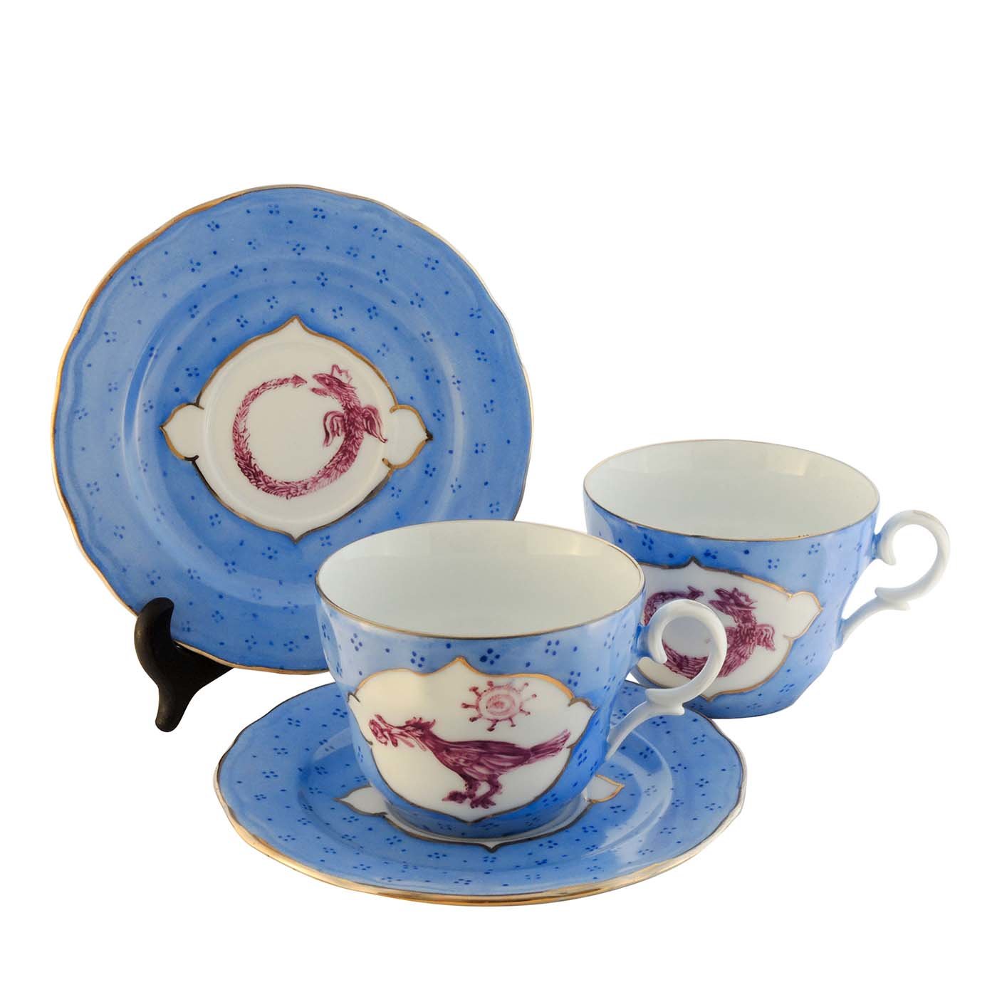 Purple Dragon 2 Cups and Saucer Set - Main view