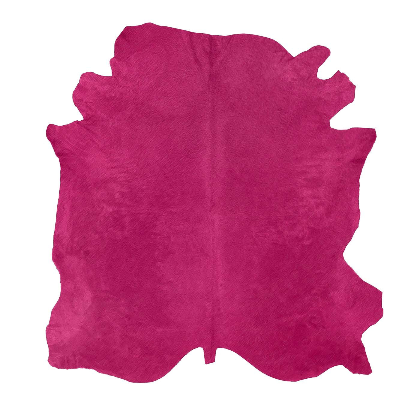 Natural Tanner Fuchsia Colored Leather Rug - Main view