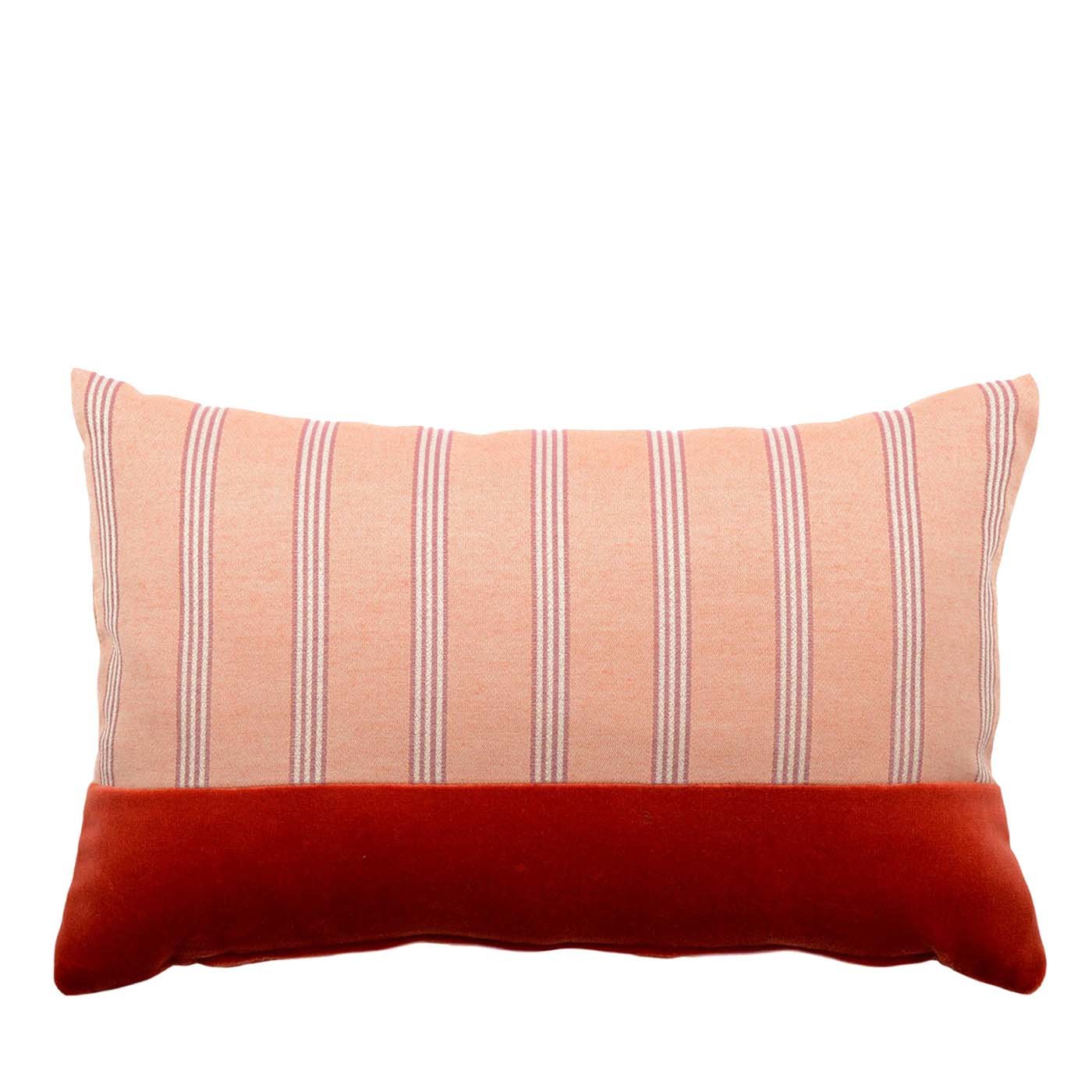 Rectangular Simple Orizzontal Cushion in striped jaquard fabric - Main view