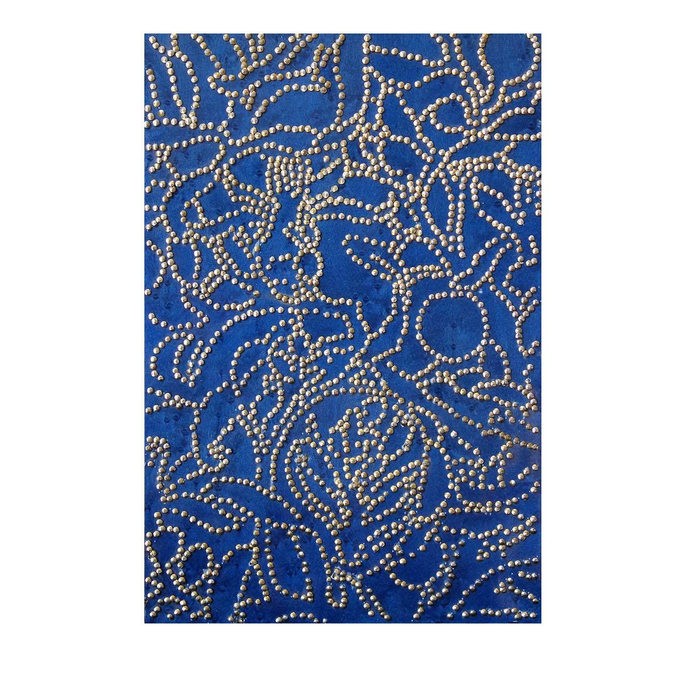 Pannello di legno blu floreale Deco-CK2 - Vista principale
