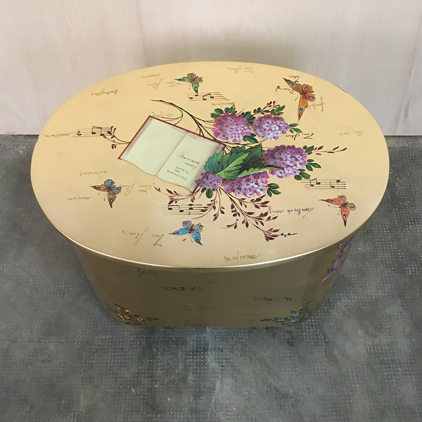 Curved Bedside Hand Painted Table - Alternative view 2