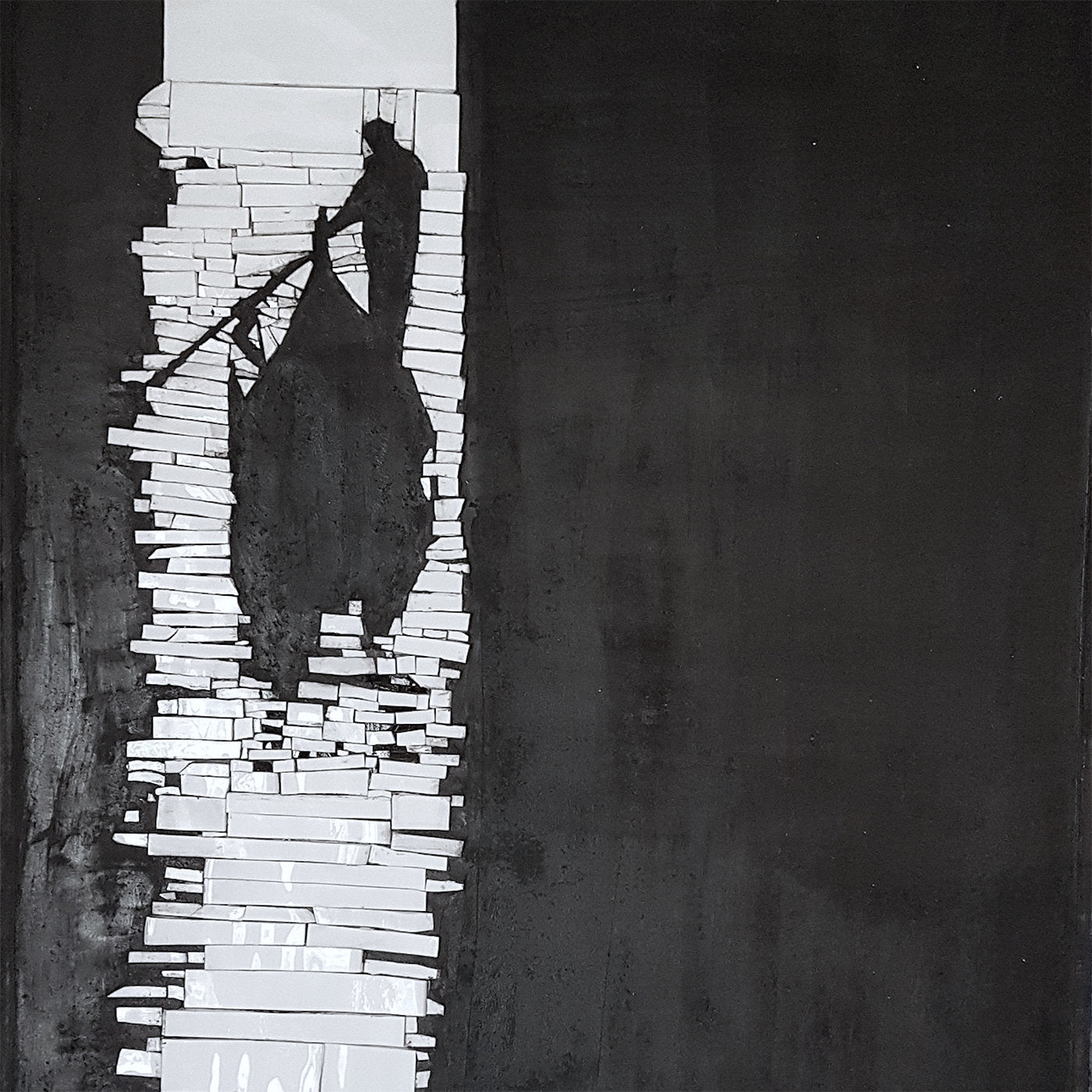 Mosaico de arte mural en blanco y negro Venice Life - Vista alternativa 2
