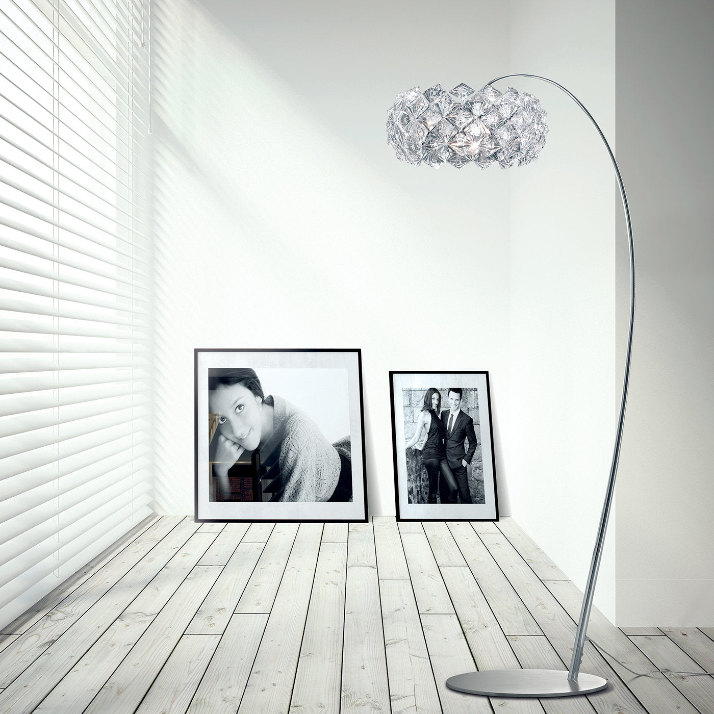 0821/LT Multi-Faceted Curved Floor Lamp - Alternative view 1
