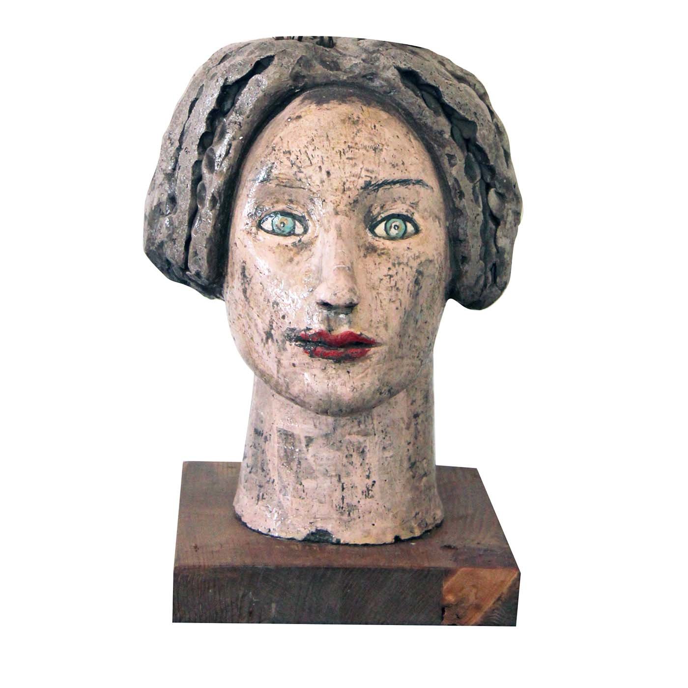 Blue-Eyed Woman Sculptural Vase - Main view