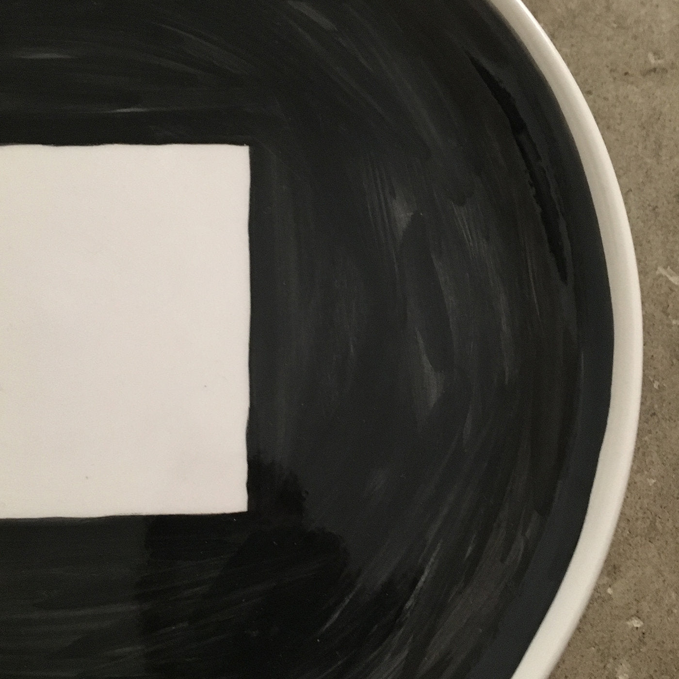 Quadrato White Hand-Painted Plate - Alternative view 1