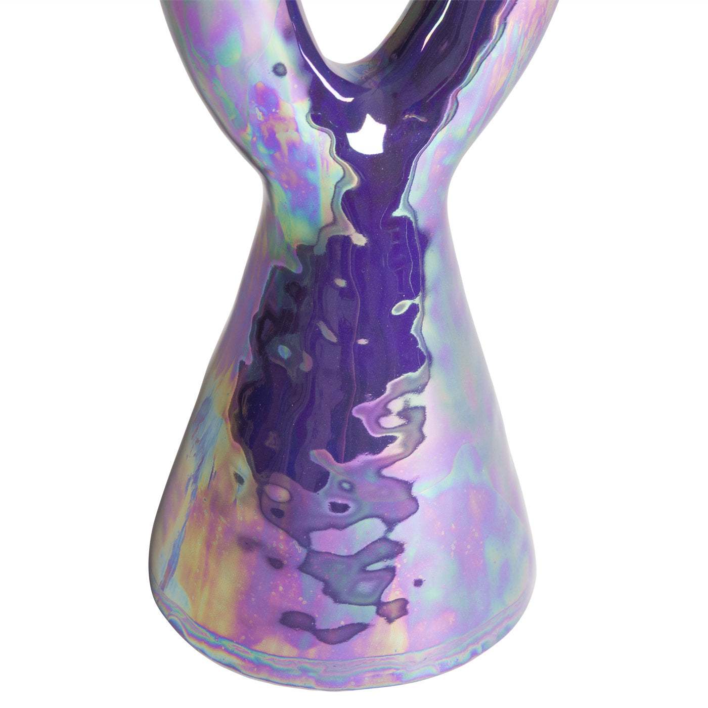 Violetter Keramik-Doppel-Kerzenleuchter - Alternative Ansicht 3
