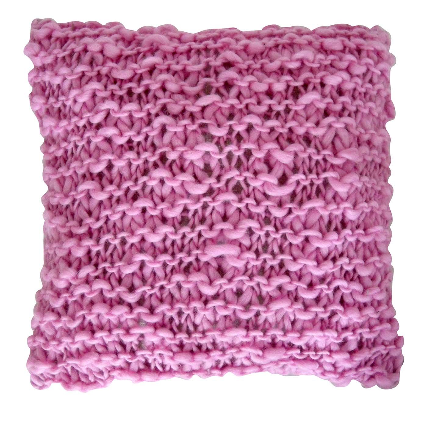 Wool&Lettering Cushion Pink  - Main view
