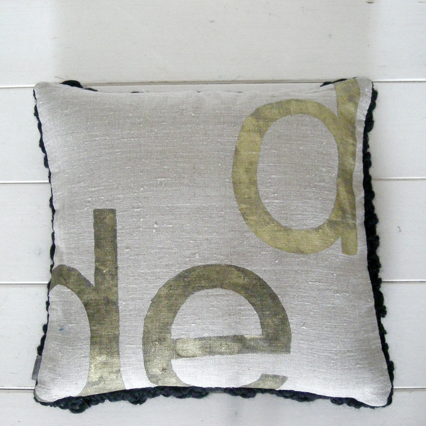 Wool&lettering Cushion Black - Alternative view 1