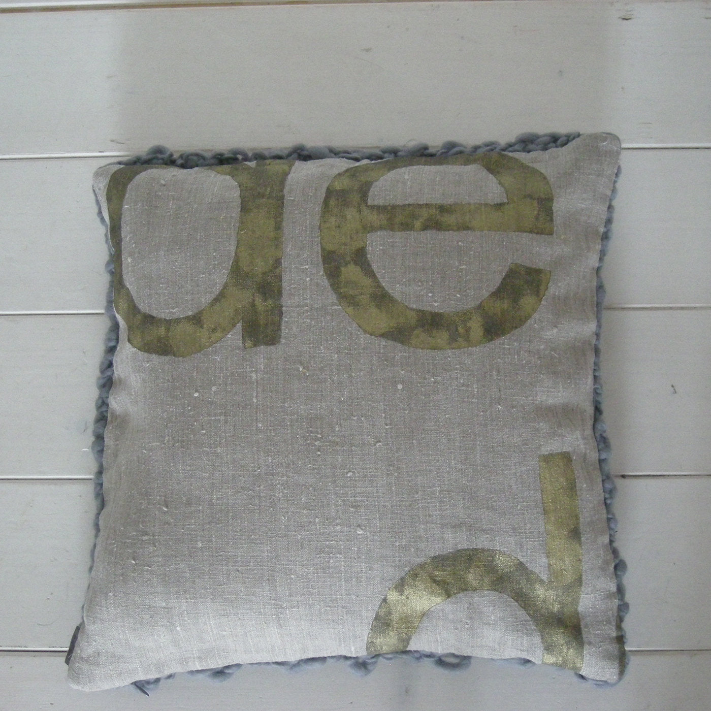 Wool&lettering Cushion Gray - Alternative view 1