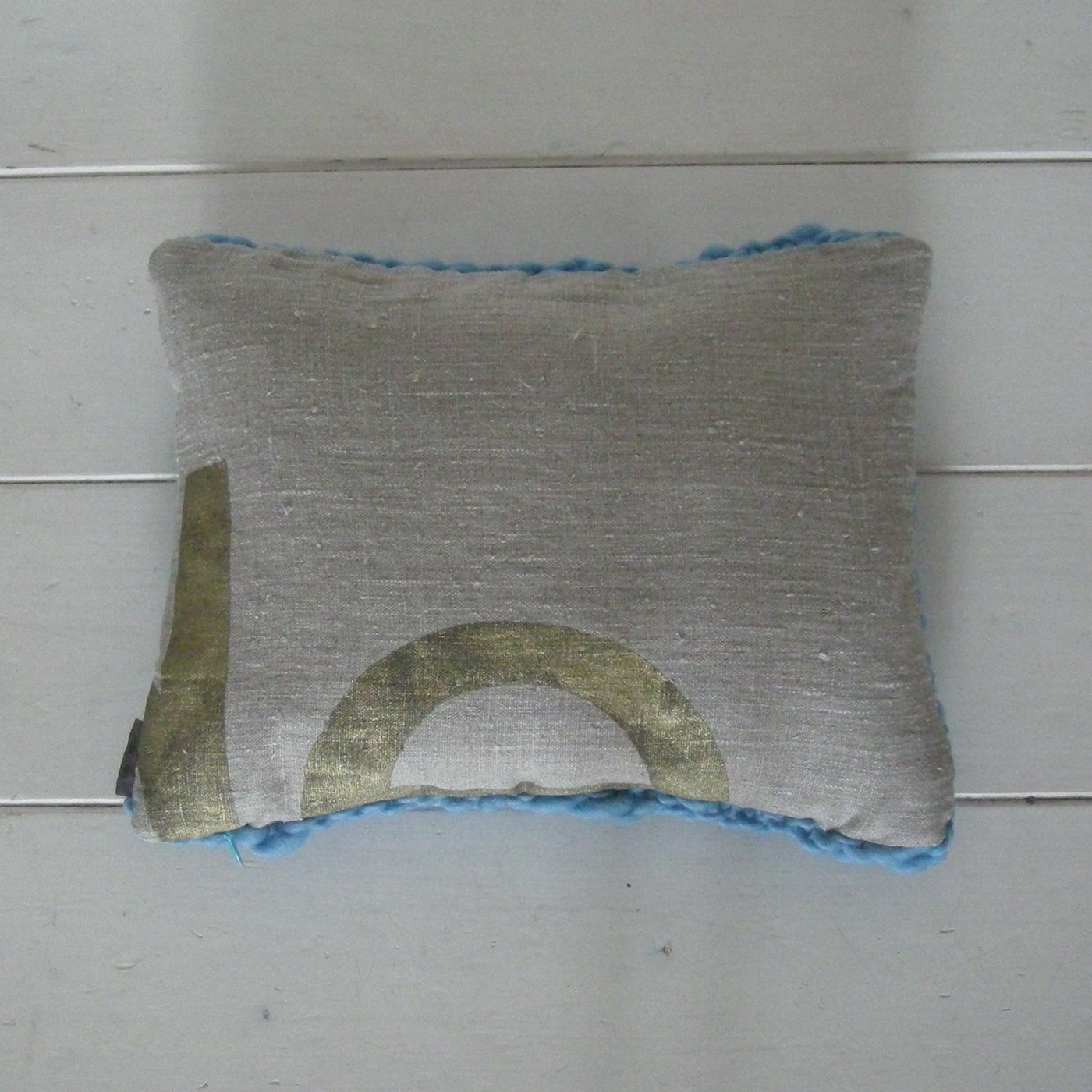 Wool&lettering Cushion Light Blue - Alternative view 1
