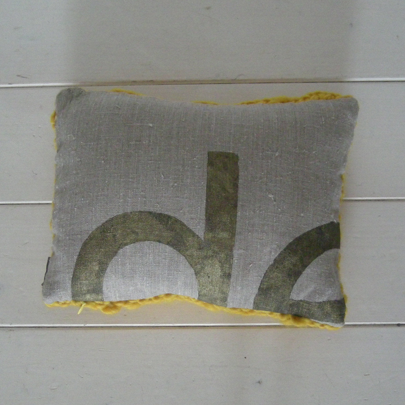 Wool&lettering Cushion Yellow - Alternative view 1