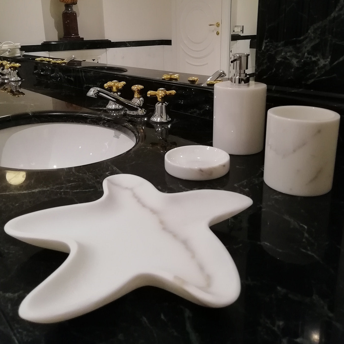 Conjunto de baño en mármol blanco Statuario - Vista alternativa 7