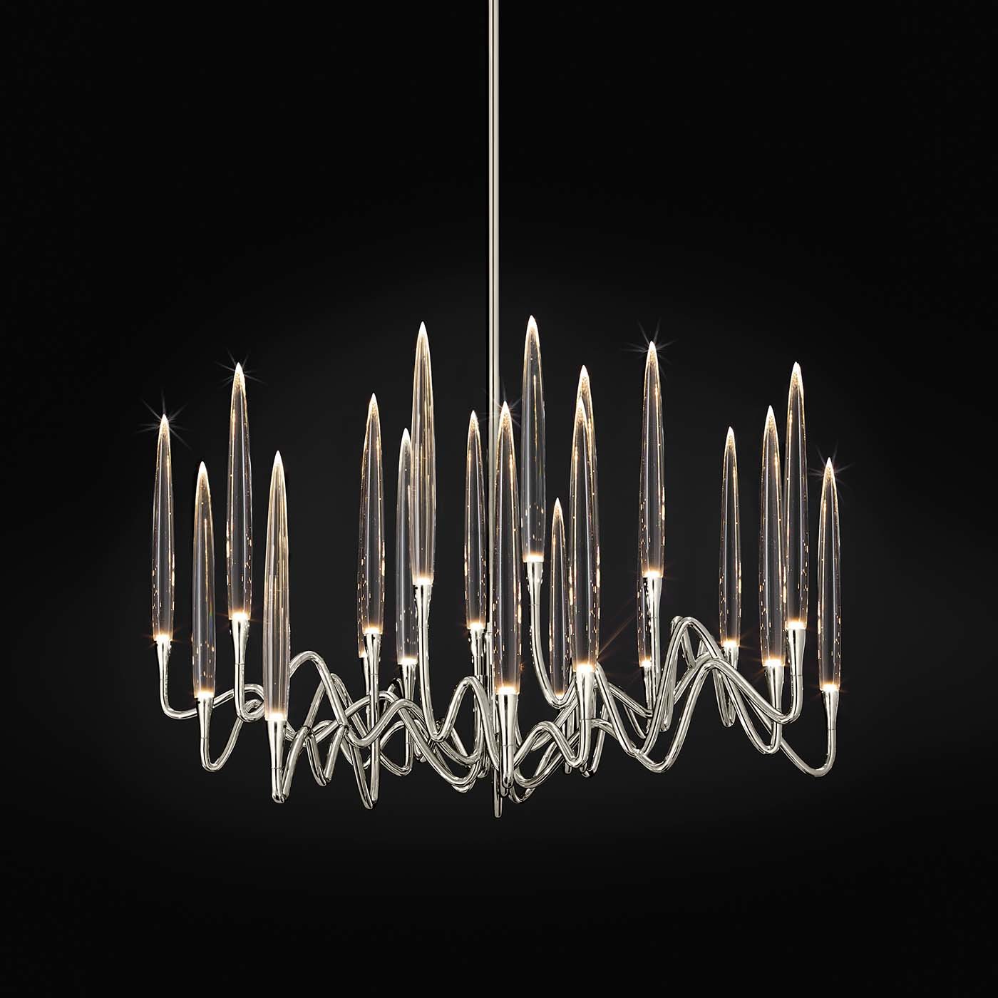 Il Pezzo 3 Nickel Round Chandelier - Alternative view 1